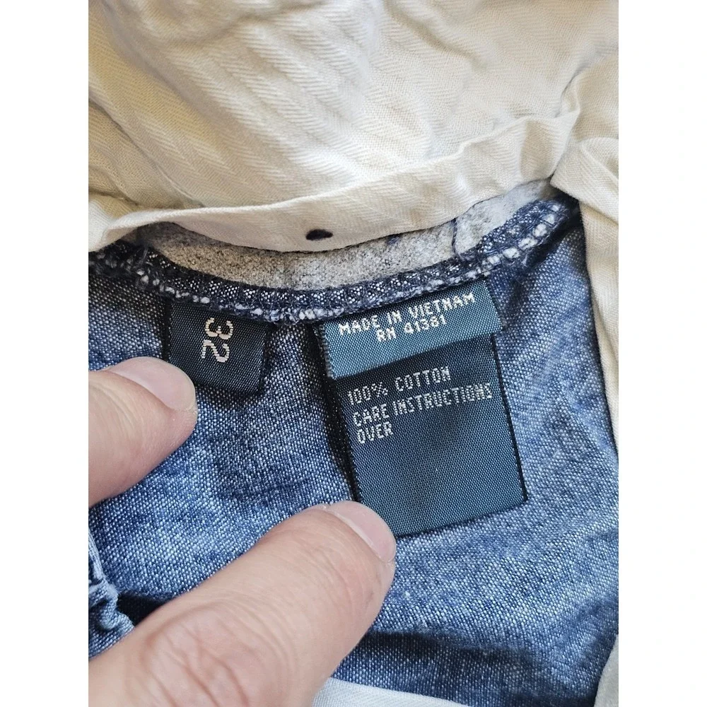 Polo Ralph Lauren Straight Fit Shorts Mens 32 Blue Chambray Denim Cotton